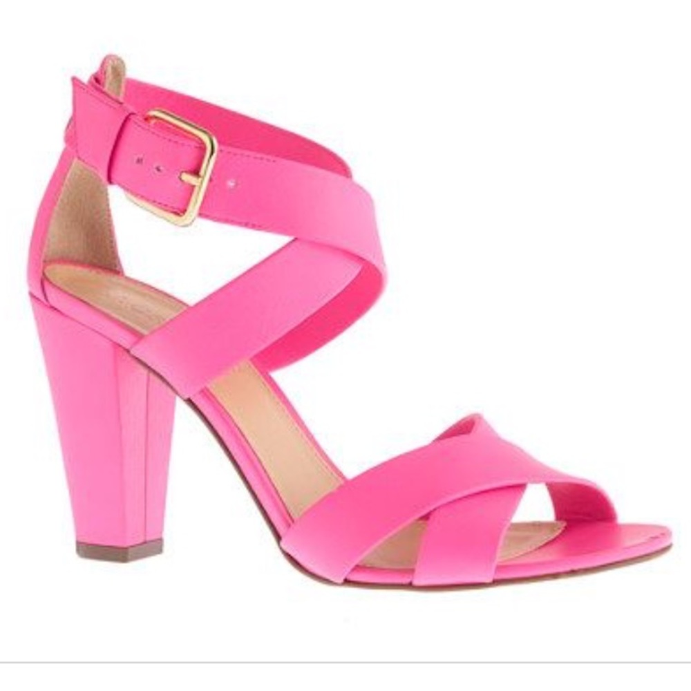 J. Crew neon pink mari sandals
